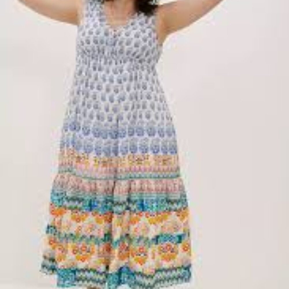 A+ by Anthropologie Gathered Tiered Maxi Dress – Boho Print (Plus 3X)